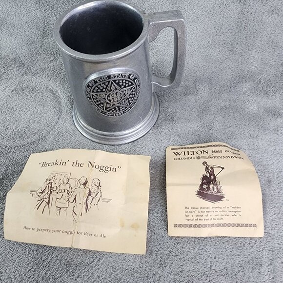 Wilton Armetale Mug Noggin With Great Seal Of The State Of Oklahoma - Picture 9 of 12